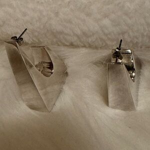Sterling Silver Square Hoop Earrings